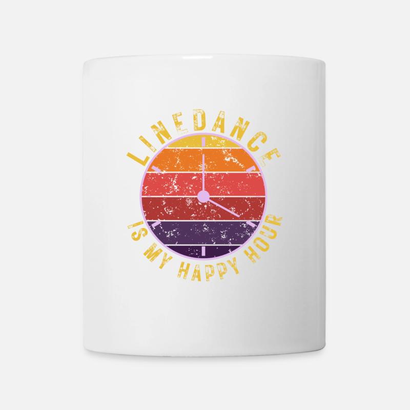 Geschenkidee: Linedance is my happy hour - Tasse - Weiß