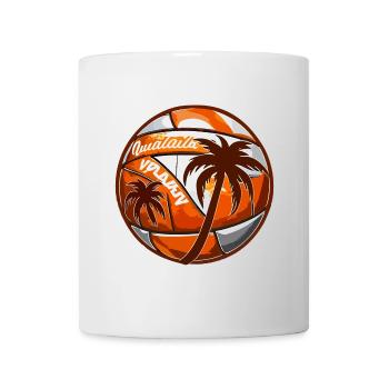 Volley-ball de plage avec palmiers - Mug blanc - blanc - Devant
