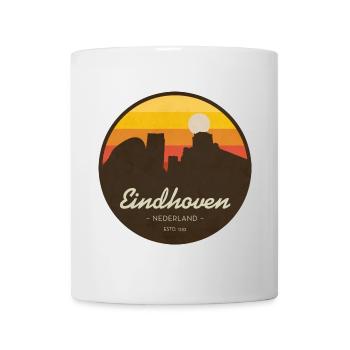 Eindhoven Retro Sonnenuntergang Skyline - Tasse - Weiß - Vorne
