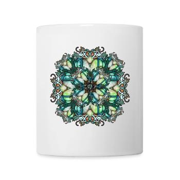 Rosace Art Nouveau en verre transparent - Mug blanc - blanc - Devant