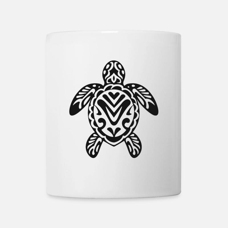 Eine Meeresschildkröte in Schwarz-Weiß - Tasse - Weiß