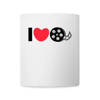 Déclaration de cœur J’aime les films Regarder des films - Mug blanc - blanc - Devant