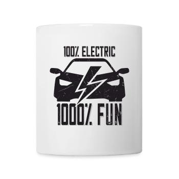 100% Electric 1000% Fun - for electric car fans - Mug - white - Front