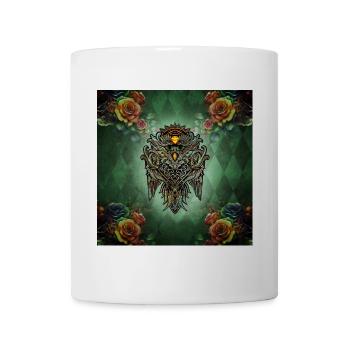 Hibou génial avec des roses - Mug blanc - blanc - Devant