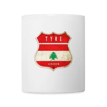 Tyre Lebanon coat of arms flag design - Mug - white - Front