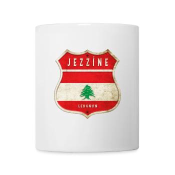 Jezzine Lebanon coat of arms flag design - Mug - white - Front