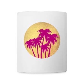 Circle Gold Palm Pink Holiday Deluxe South Seas Luxury - Mug - white - Front
