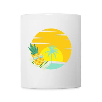 Ananas mit Sonnenbrille am Strand - Tasse - Weiß - Vorne