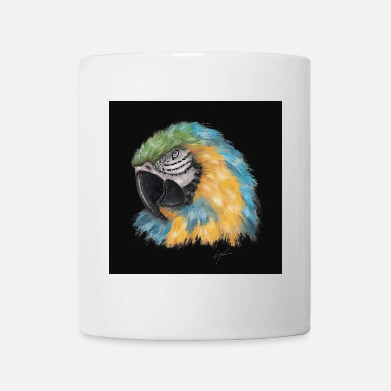 Farbiger Papagei mit aquarellartigem Stil - Tasse - Weiß