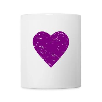 Purple Heart - Romance - Look usé - Mug blanc - blanc - Devant