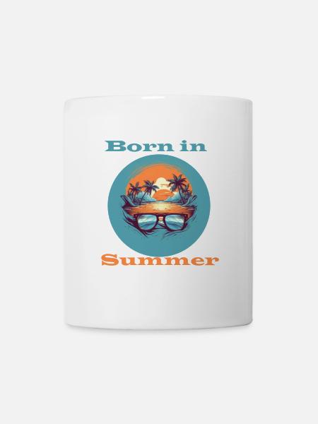 Born in Summer - Mug - white