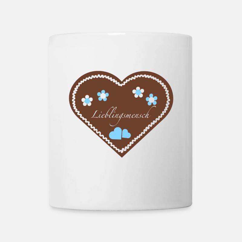 "Jahrmarkt-Liebe" Lieblingsmensch hellblau - Tasse - Weiß