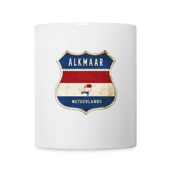Alkmaar Niederlande Flaggen Wappen Design - Tasse - Weiß - Vorne