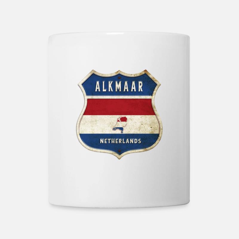 Alkmaar Niederlande Flaggen Wappen Design - Tasse - Weiß