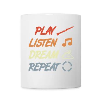 Klarinette Spruch Vintage Style - Tasse - Weiß - Vorne