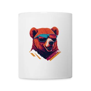 Audacieux et baissier: T-shirt Retro Bear - Mug blanc - blanc - Devant