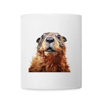 Murmeltier schaut erschreckt - Tasse - Weiß - Vorne