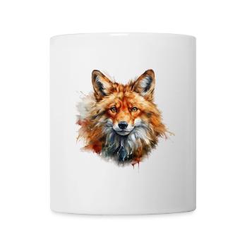 Roter Fuchs Portrait – Wildtier Alpen Motiv - Tasse - Weiß - Vorne