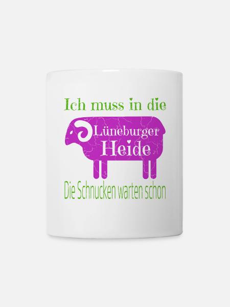 Lüneburger Heide Motiv mit Heidschnucke - Tasse - Weiß