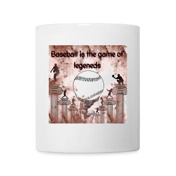 Legendäre Baseball-Illustration mit Säulenmotiv - Tasse - Weiß - Vorne