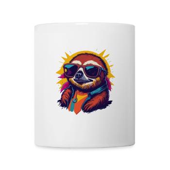 Retro-Faultier - Tasse - Weiß - Vorne
