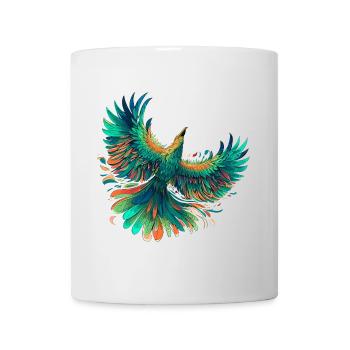 Vibrant Phoenix Feathered Flight Design - Mug - white - Front