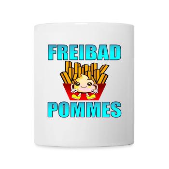 FREIBAD POMMES FRITTEN SOMMER - Tasse - Weiß - Vorne