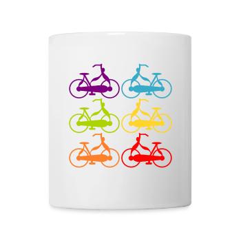 Regenbogen Fahrräder RADFAHRER - Tasse - Weiß - Vorne