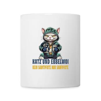 Apfelwein und Katzen Design - Tasse - Weiß - Vorne