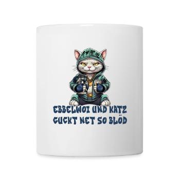 Apfelwein und Katzen Design - Tasse - Weiß - Vorne