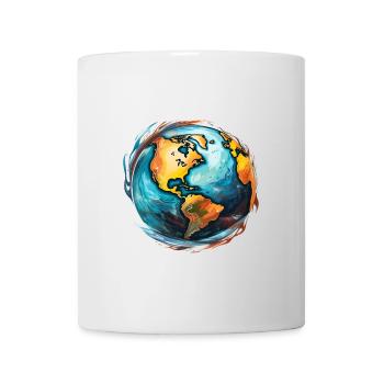 Globus in Bewegung - Tasse - Weiß - Vorne