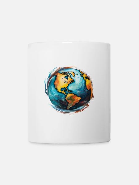Globus in Bewegung - Tasse - Weiß