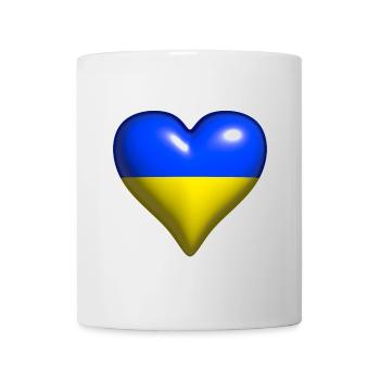 Ukraine Schweden glänzendes Herz blau gelb - Tasse - Weiß - Vorne