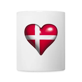 Danemark cœur brillant avec Dannebrog rouge blanc - Mug blanc - blanc - Devant