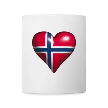 Norway shiny heart red white blue flag - Mug - white - Front