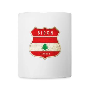 Sidon Lebanon coat of arms flags design - Mug - white - Front