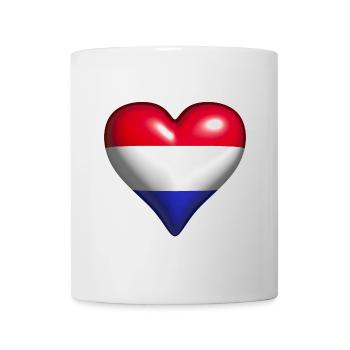 Netherlands shiny heart blue white red flag - Mug - white - Front