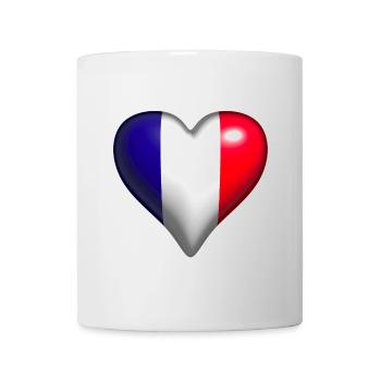 France coeur brillant tricolore bleu blanc rouge - Mug blanc - blanc - Devant