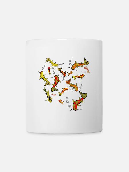 Fischschwarm - Tasse - Weiß