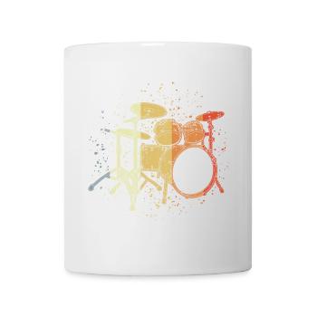 Schlagzeug Vintage Look - Tasse - Weiß - Vorne