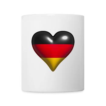 Germany shiny heart black red gold yellow - Mug - white - Front