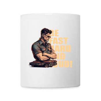 Mécanicien avec voiture classique - Mug blanc - blanc - Devant