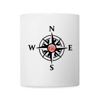 Nature and compass rose (black) - Mug - white - Front
