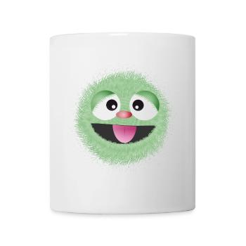 cuddly mint green funny monster face - Mug - white - Front