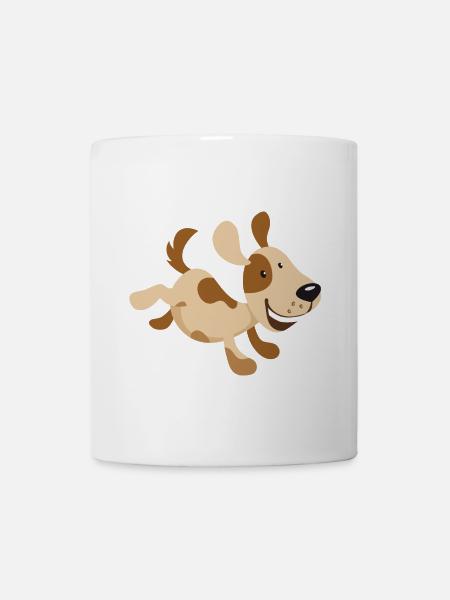 Kleiner rennender Hund Illustration für Baby, Kind - Tasse - Weiß