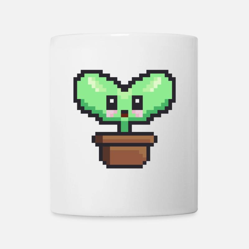 Pflanzliche Pixelkunst - Tasse - Weiß