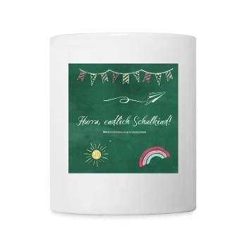 Hurra, endlich Schulkind! - Tasse - Weiß - Vorne
