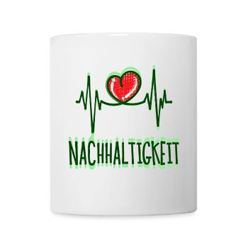 Umwelt Nachhaltigkeit Spruch Erde Naturschutz Herz - Tasse - Weiß - Vorne
