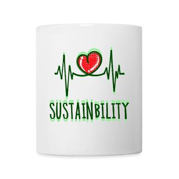 Environnement Terre Coeur Déclaration de durabilité Nature - Mug blanc - blanc - Devant