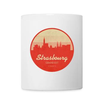 Strasbourg Skyline Vintage Circle - Mug - white - Front